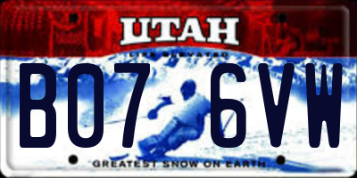 UT license plate B076VW