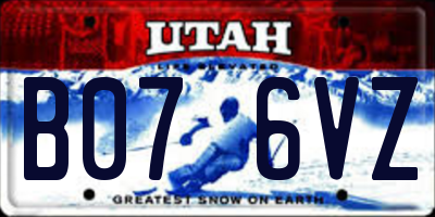 UT license plate B076VZ