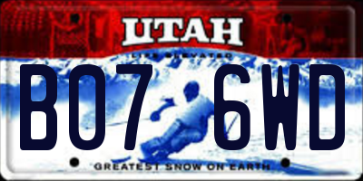 UT license plate B076WD