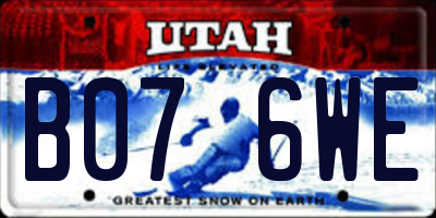UT license plate B076WE