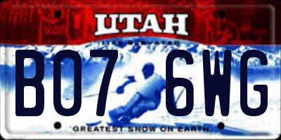 UT license plate B076WG