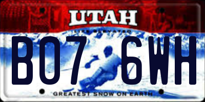 UT license plate B076WH