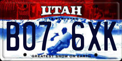 UT license plate B076XK