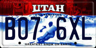 UT license plate B076XL