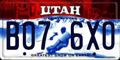 UT license plate B076XO