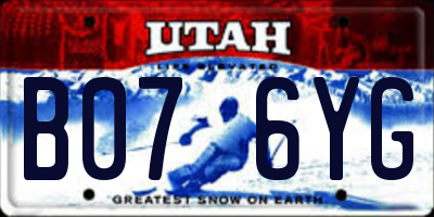 UT license plate B076YG