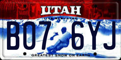 UT license plate B076YJ