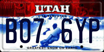 UT license plate B076YP