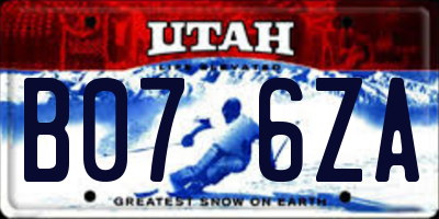 UT license plate B076ZA