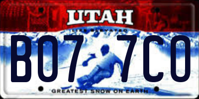 UT license plate B077CO