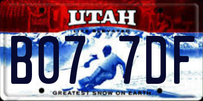 UT license plate B077DF