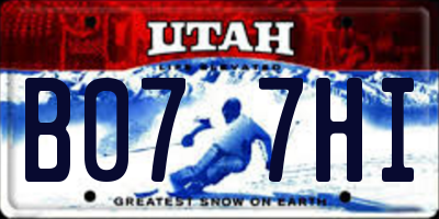 UT license plate B077HI