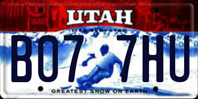 UT license plate B077HU