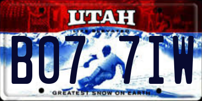 UT license plate B077IW