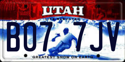UT license plate B077JV