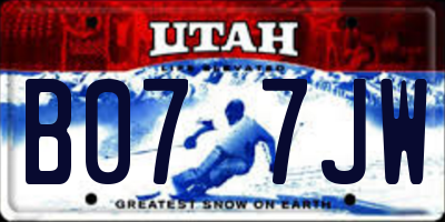 UT license plate B077JW