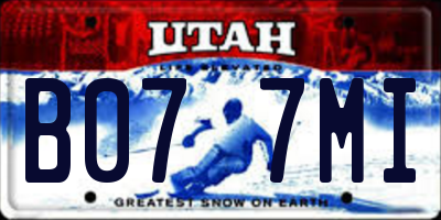 UT license plate B077MI