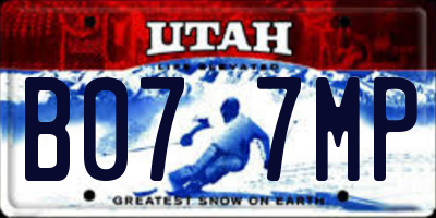 UT license plate B077MP