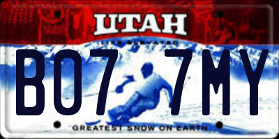 UT license plate B077MY