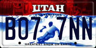 UT license plate B077NN