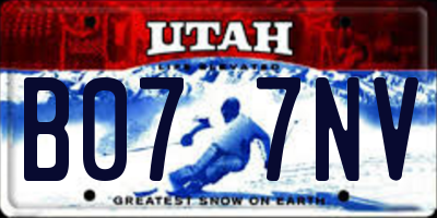 UT license plate B077NV