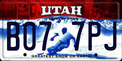 UT license plate B077PJ