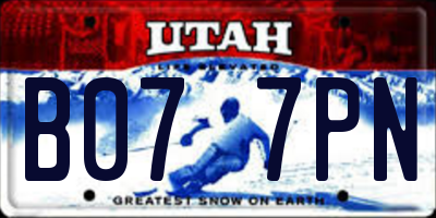 UT license plate B077PN