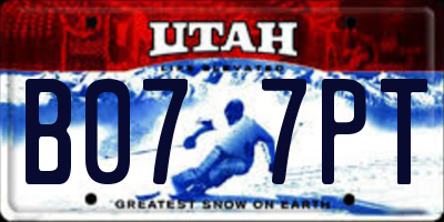UT license plate B077PT