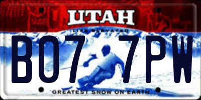 UT license plate B077PW