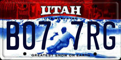 UT license plate B077RG