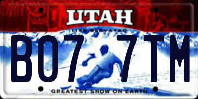 UT license plate B077TM