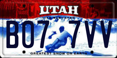 UT license plate B077VV
