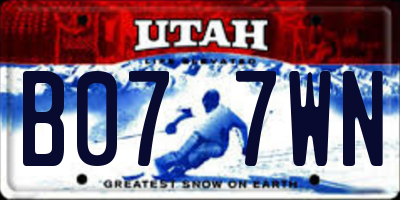 UT license plate B077WN