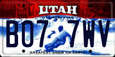 UT license plate B077WV