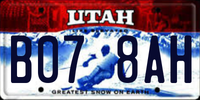 UT license plate B078AH