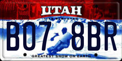 UT license plate B078BR