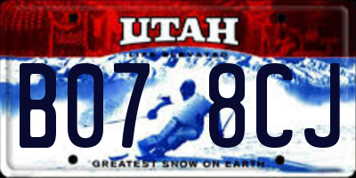 UT license plate B078CJ