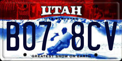 UT license plate B078CV