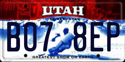 UT license plate B078EP
