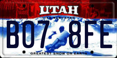 UT license plate B078FE