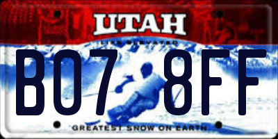 UT license plate B078FF