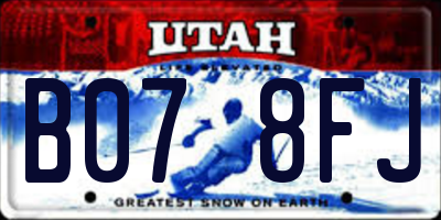 UT license plate B078FJ