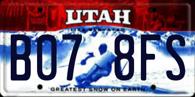 UT license plate B078FS