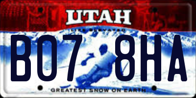 UT license plate B078HA