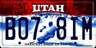 UT license plate B078IM