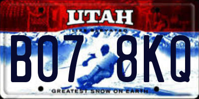 UT license plate B078KQ