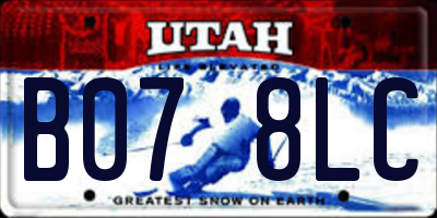 UT license plate B078LC