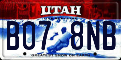 UT license plate B078NB