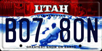 UT license plate B078ON