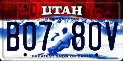 UT license plate B078OV